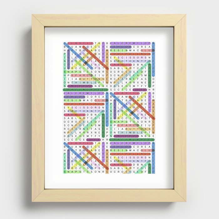 Vintage Word Search Recessed Framed Print