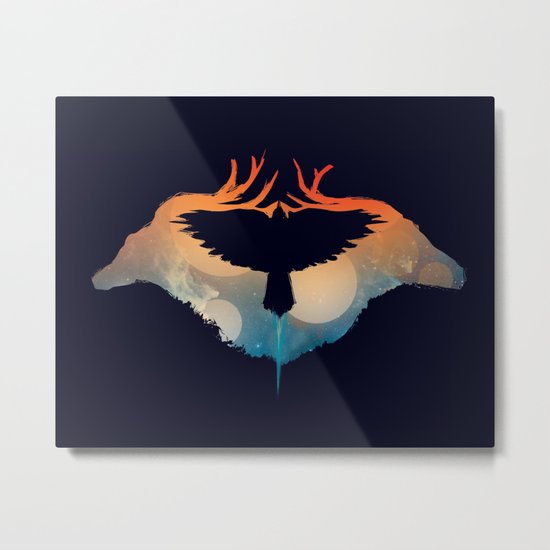 Night sky over savanna Metal Print