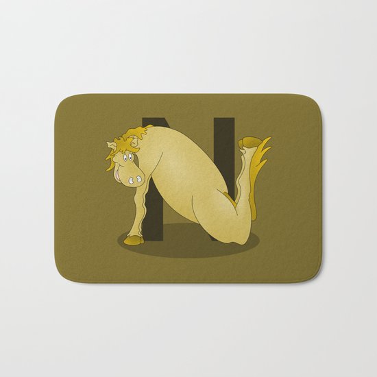 Pony Monogram Letter N Bath Mat