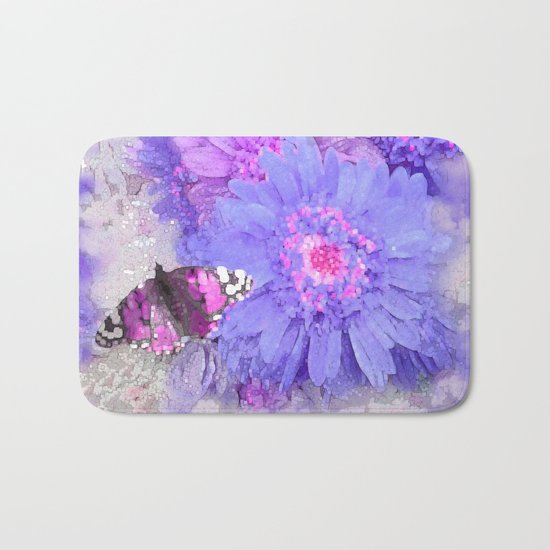 Daisy and Butterfly Bath Mat
