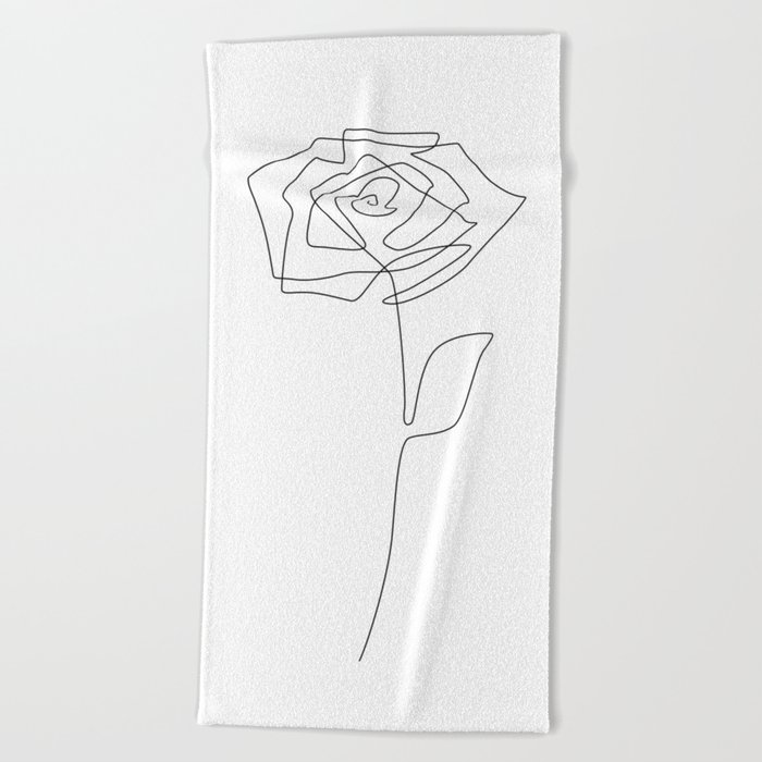 Single Rose Beach Towel