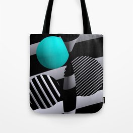 black and white and turquoise -200- Tote Bag