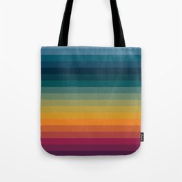 Colorful Abstract Vintage 70s Style Retro Rainbow Summer Stripes Tote Bag