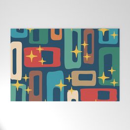 Retro Mid Century Modern Abstract Pattern 221 Welcome Mat