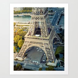 Eiffel tower from above Art Print