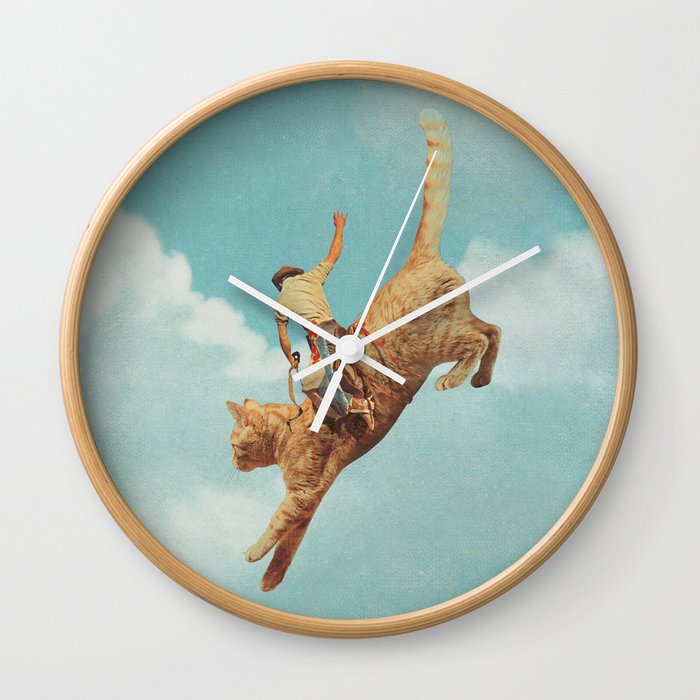 Meehaw - Rodeo Cat / Bronc Wall Clock