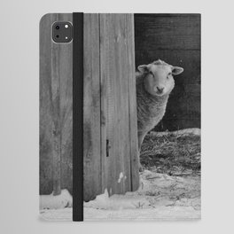 Curious Little Sheep Peering Barn Enclosure iPad Folio Case