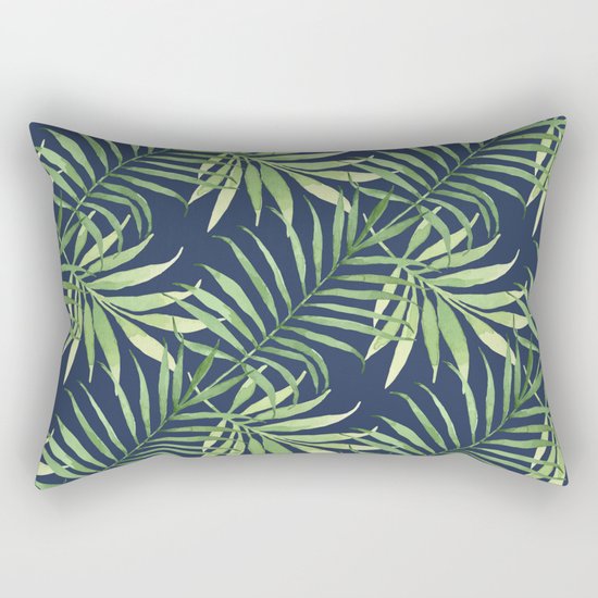 Tropical Branches on Dark Pattern 05 Rectangular Pillow