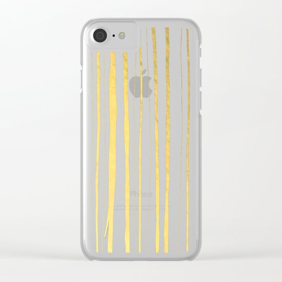 Vertical Living Navy and Gold Clear iPhone Case
