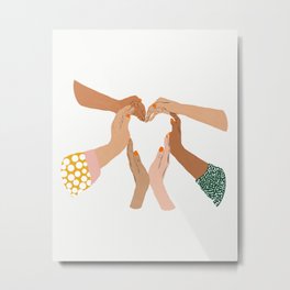 Indiscrimination | Anti-Racism Painting | Unity Illustration | Women Empowerment Growth Mindset Metal Print | Nails, Digital, Message, Girlpower, Heart, Human, Women, Bodyparts, Concept, Painting 