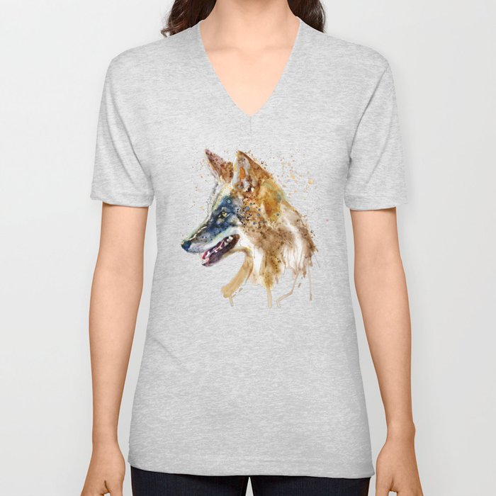 Coyote Head V Neck T Shirt