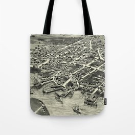 Vintage Pictorial Map of Edgartown MA (1886) Tote Bag