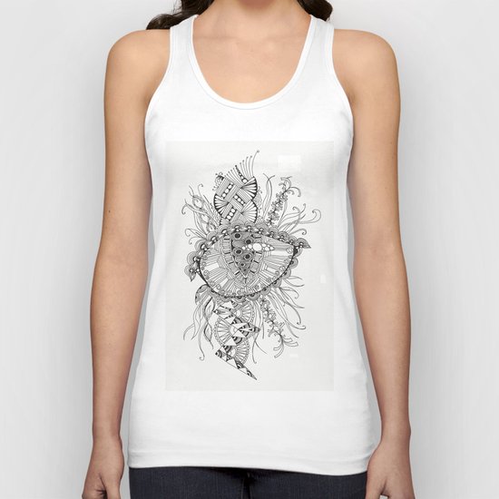 black and white abstraction Unisex Tank Top