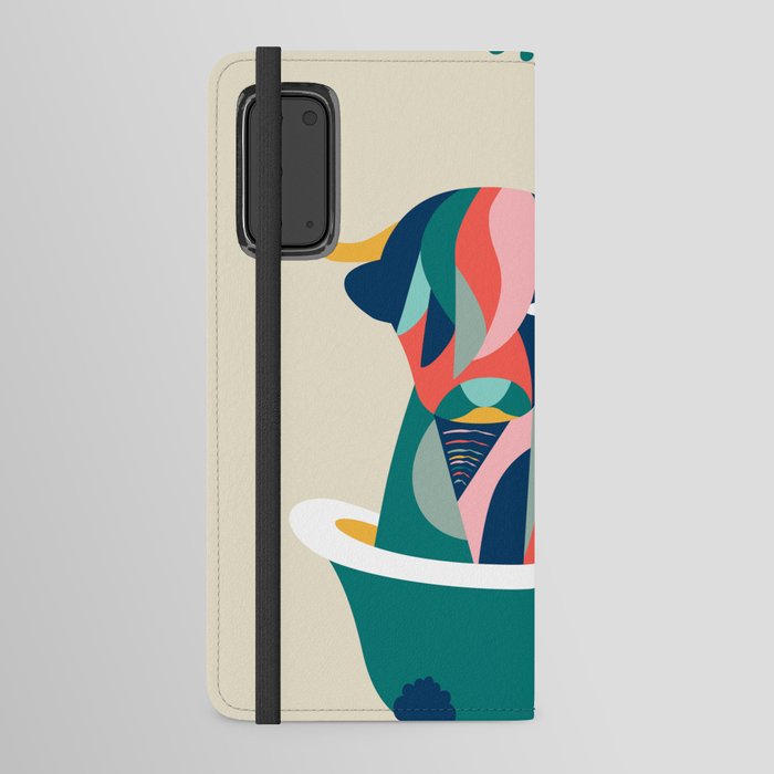 Modern cow in bathtub Android Wallet Case
