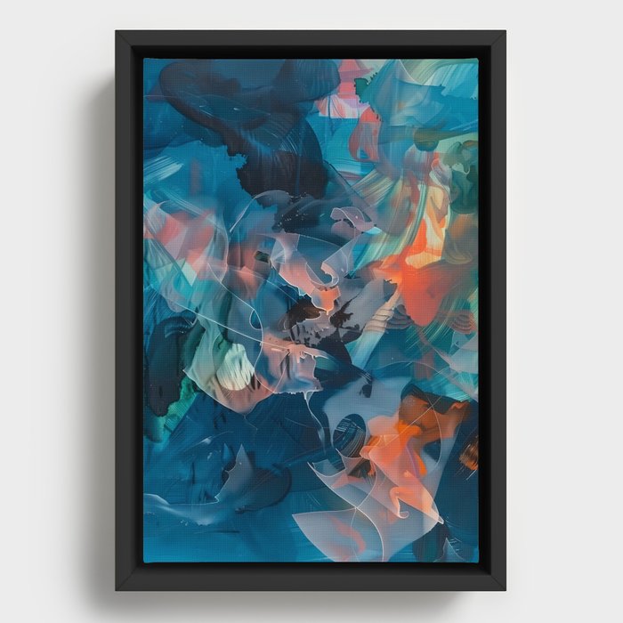 Blue Diamond Framed Canvas