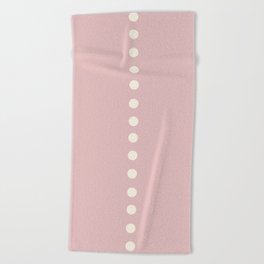 Dotted Line on Vintage Cupcake Pink solid color Beach Towel