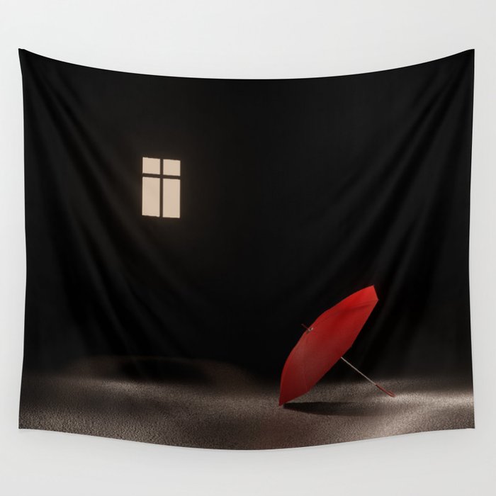 An Umbrella and a Window Wall Tapestry