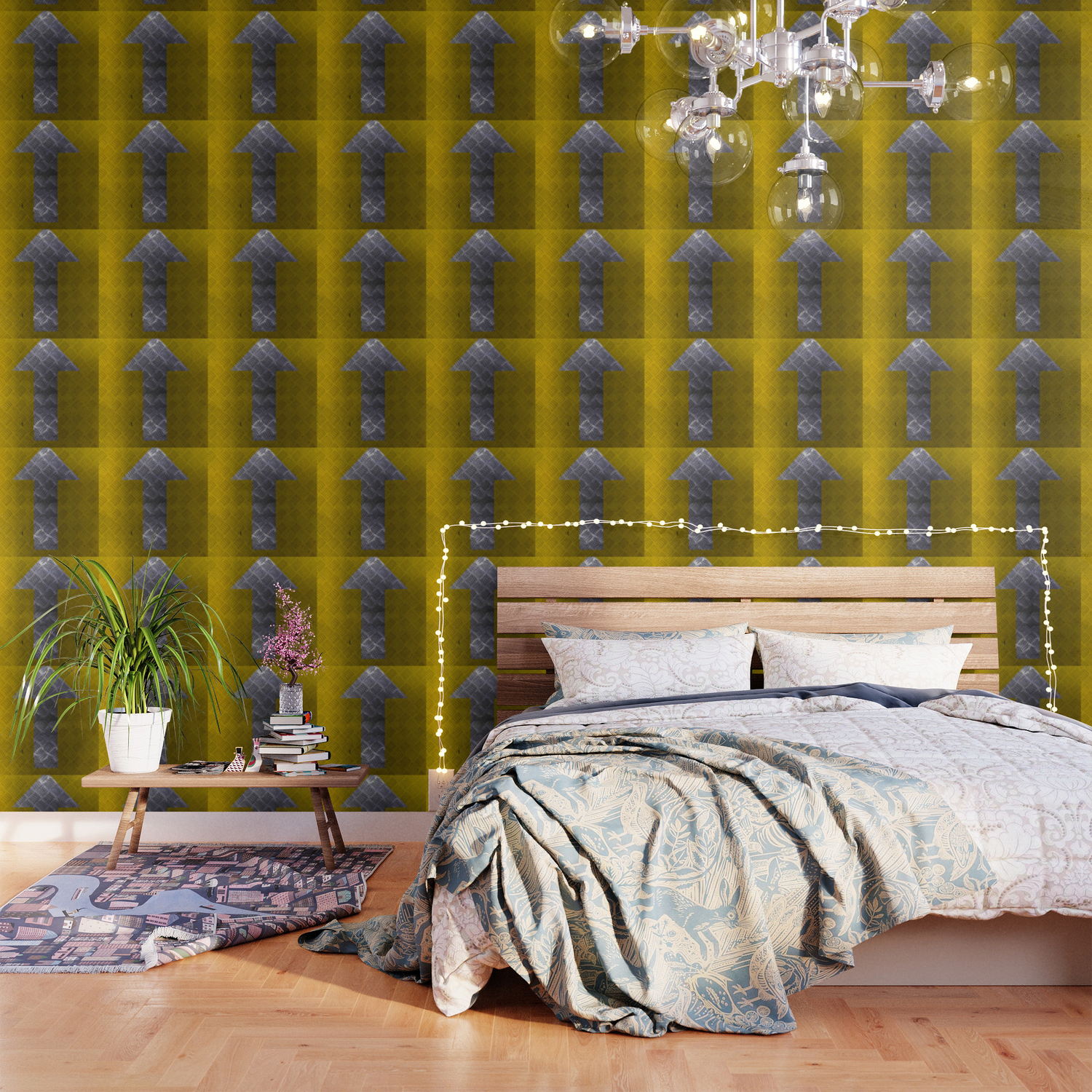 Industrial Arrow Tread Plate Up Wallpaper By Arc1 Society6