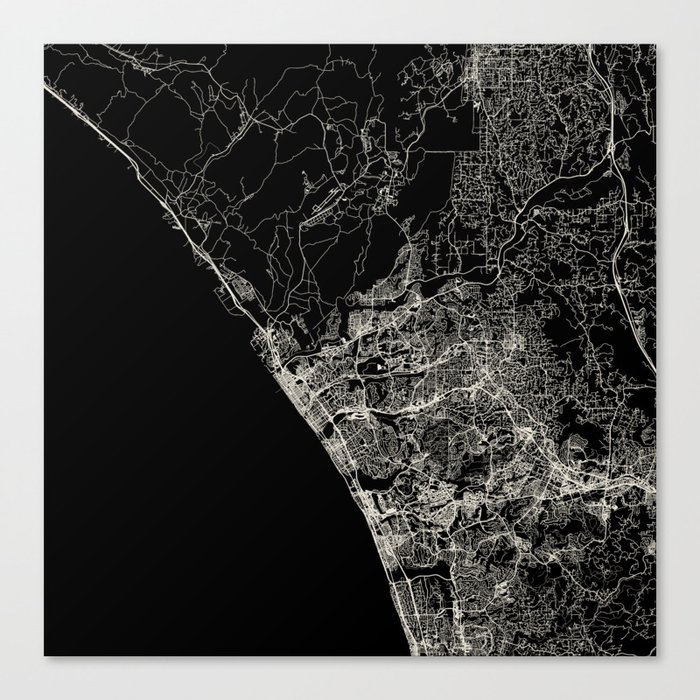 Oceanside, USA. City Map Canvas Print