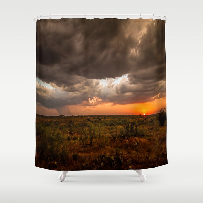 West Texas Sunset - Colorful Landscape After Storms Shower Curtain