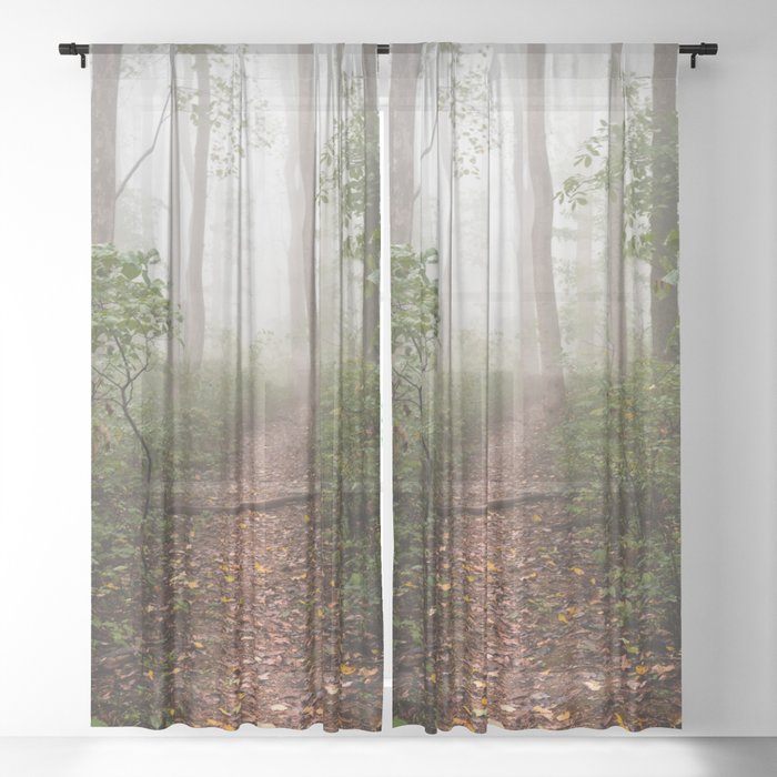Smoky Mountain Forest Adventure III - National Park Nature Photography Sheer Curtain