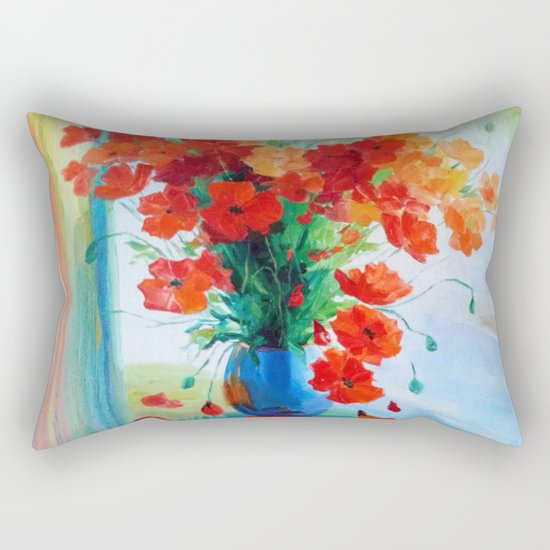 Bouquet of poppies Rectangular Pillow