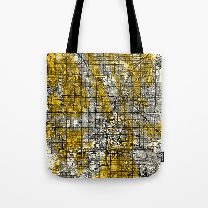 Las Vegas City Map - Yellow Collage Tote Bag