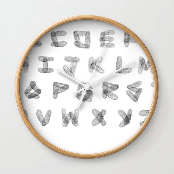 Three Kilometer Type Alphabet Wall Clock
