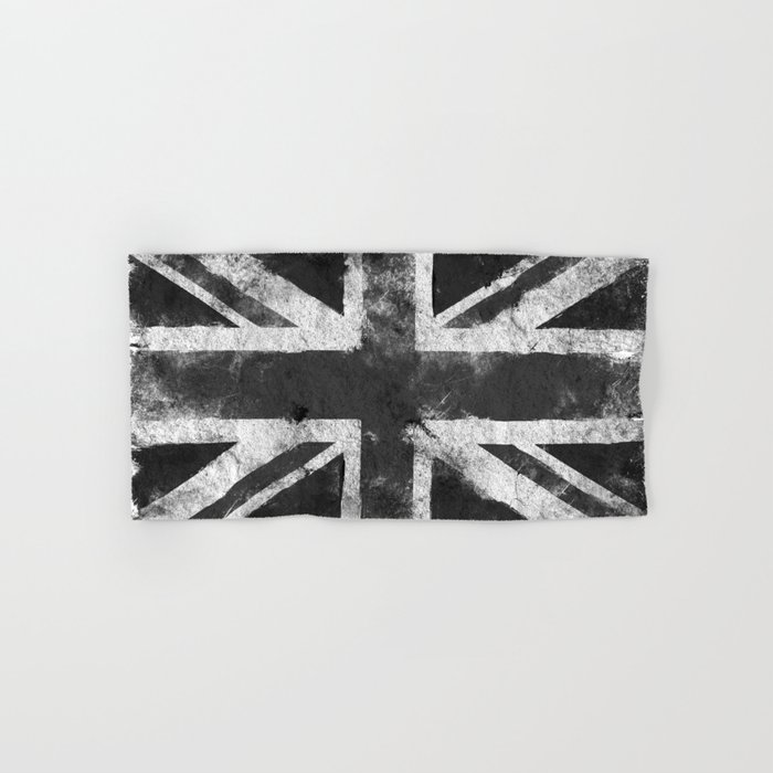 Black and white England Grunge flag Hand & Bath Towel