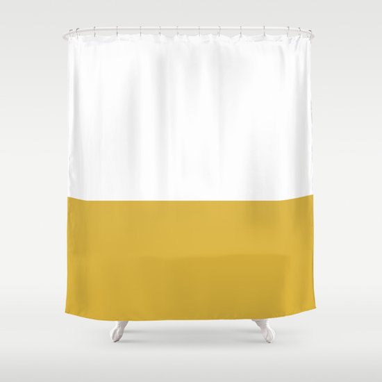 Solid Color Block Shower Curtain, Solid Mustard Yellow Shower Curtains