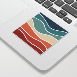 Colorful retro style waves Sticker
