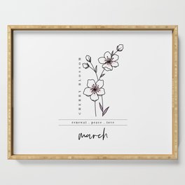 March Birth Flower | Cherry Blossom Serving Tray