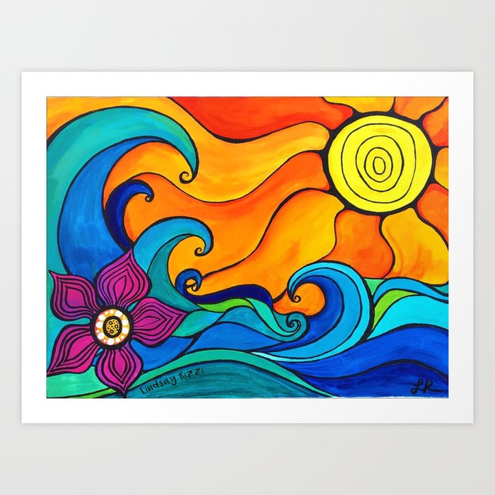 Good Vibes And High Tides Art Print By Lindsayrizziart Society6