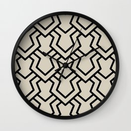 Black and Tan Tessellation Line Pattern 5 Pairs DE 2022 Popular Color Doric White DET641 Wall Clock
