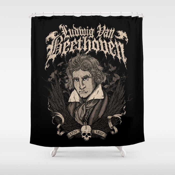 Death Metal Beethoven Shower Curtain