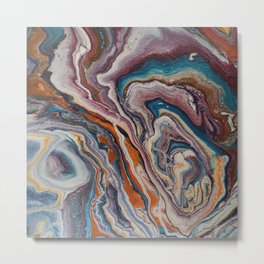 rainbow agate Metal Print | Multicolored, Swirl, Canvas, Acrylic, Pouring, Multicoloured, Painting 