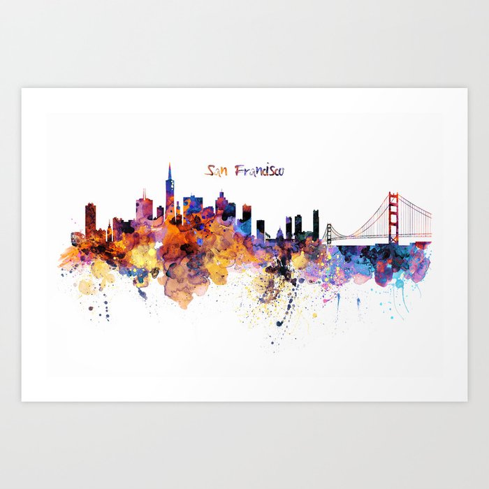 San Francisco Skyline Art Print By Marianvoicu Society6