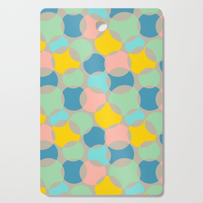 SOFT FOCUS RETRO ABSTRACT in BRIGHT MULTI-COLOURS WITH WARM GRAY Cutting Board