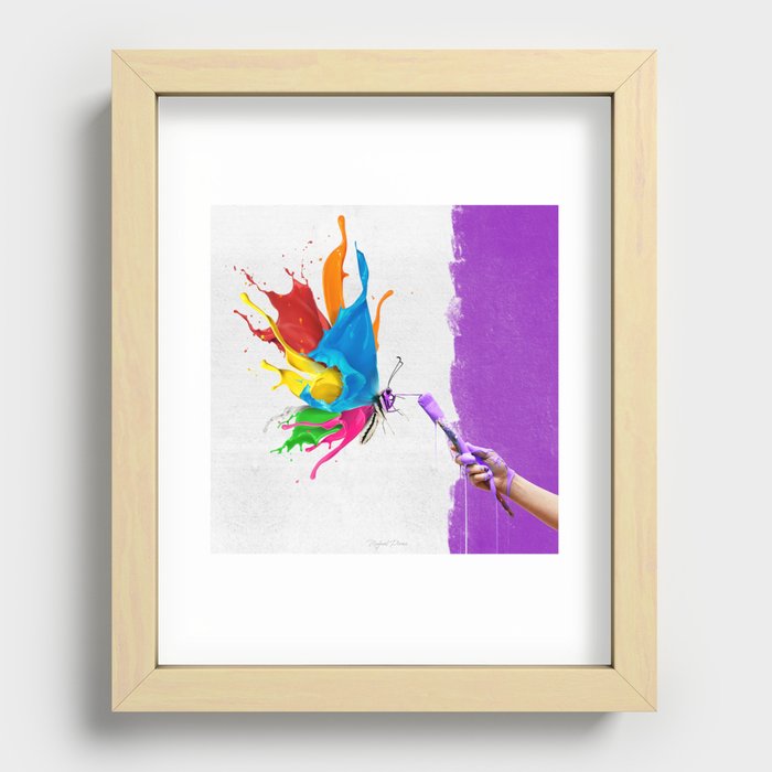 Colour Butterfly Recessed Framed Print
