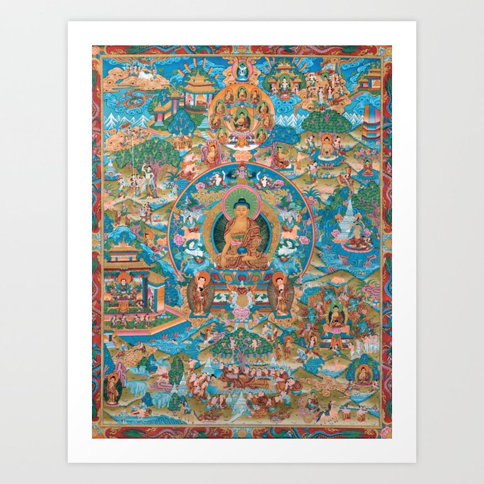 Medicine Buddha Thangka Art Print