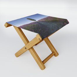 Cypress Tree and Lavender Flowers. Tuscany Folding Stool