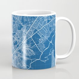 Athens City Map of Greece - Blueprint Coffee Mug