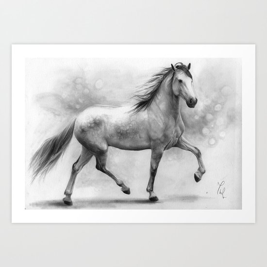 Horse II - pencil drawing Art Print
