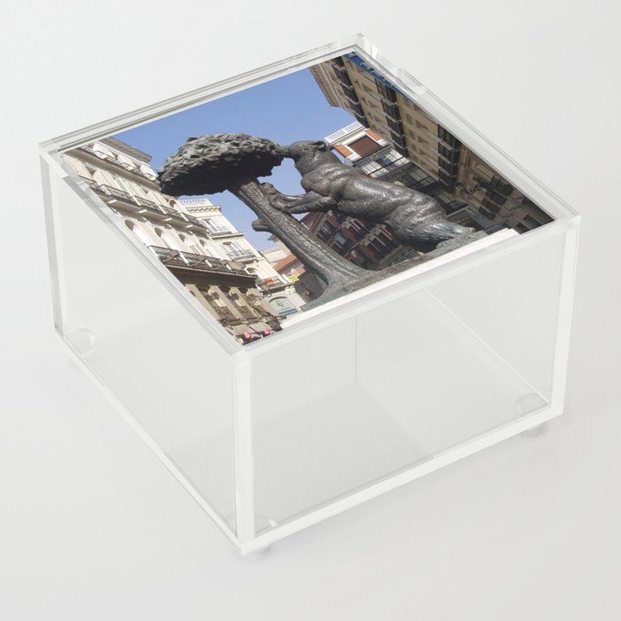 Spain Photography - The Bear And The Strawberry Tree Sculpture  Acrylic Box