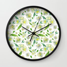 Jasmine flowers, green foliage, white flowers Wall Clock