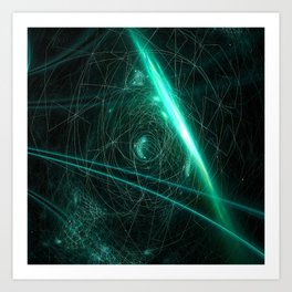 Abstract Neon Space #32 Art Print