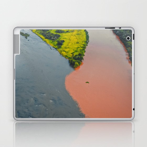 Brazil Photography - Splitted River Going Through The Rain Forest Laptop & iPad Skin