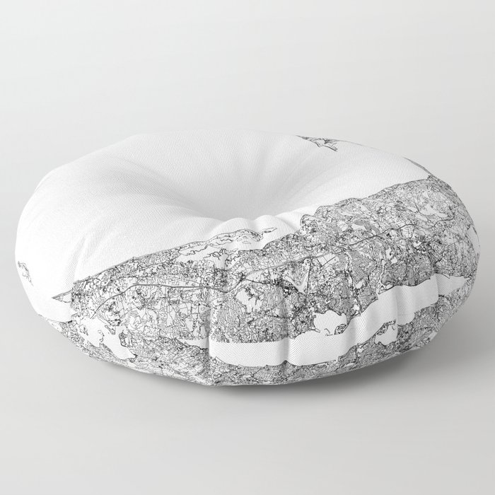 Cape Cod White Map Floor Pillow