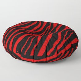 Ripped SpaceTime Stripes - Red Floor Pillow