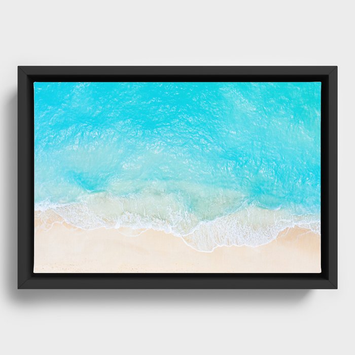 Ocean - Turquoise Blue - Beach  Framed Canvas